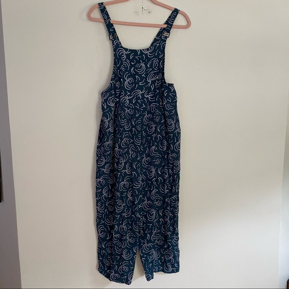 Anthropologie Maeve Navy Tidal Jumpsuit Overalls Romper XL - Picture 4 of 10